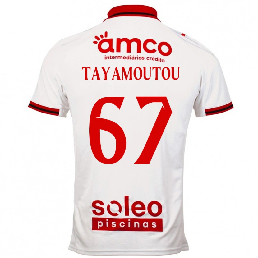 Danxen Mujer Camiseta Enzo Tayamoutou #67 Blanco Rojo 2ª Equipación 2025/26 La Camisa