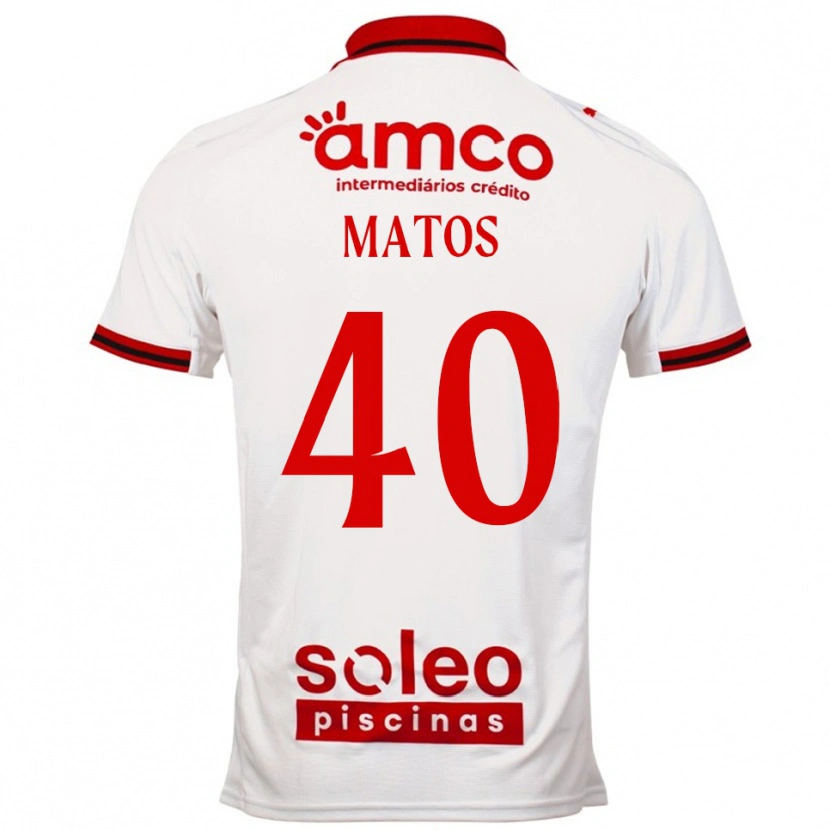Danxen Mujer Camiseta João Matos #40 Blanco Rojo 2ª Equipación 2025/26 La Camisa