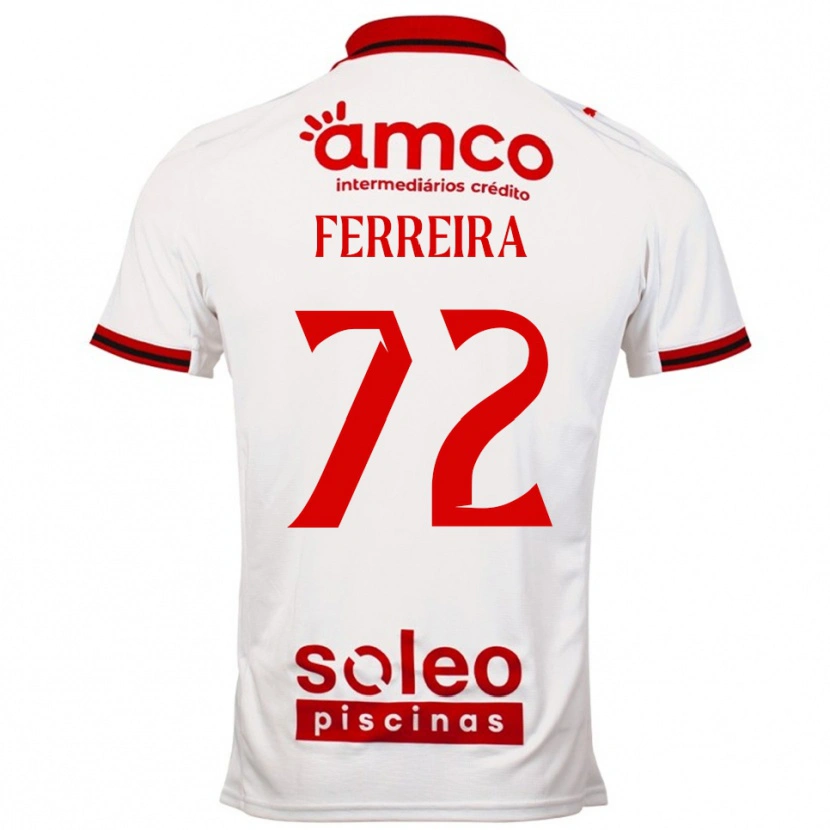 Danxen Mujer Camiseta André Ferreira #72 Blanco Rojo 2ª Equipación 2025/26 La Camisa