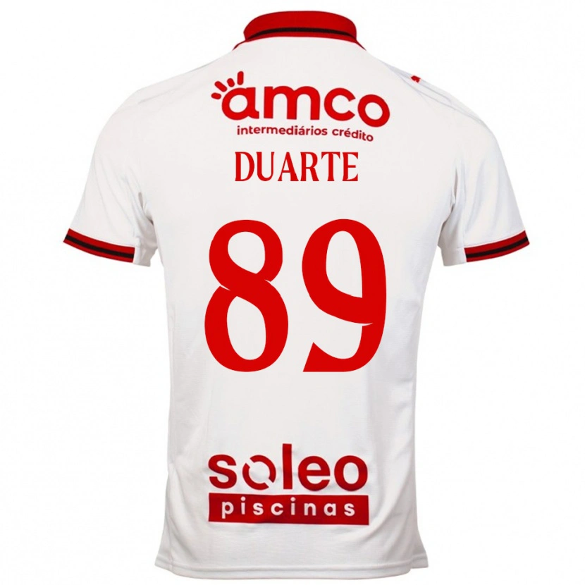 Danxen Mujer Camiseta Afonso Duarte #89 Blanco Rojo 2ª Equipación 2025/26 La Camisa