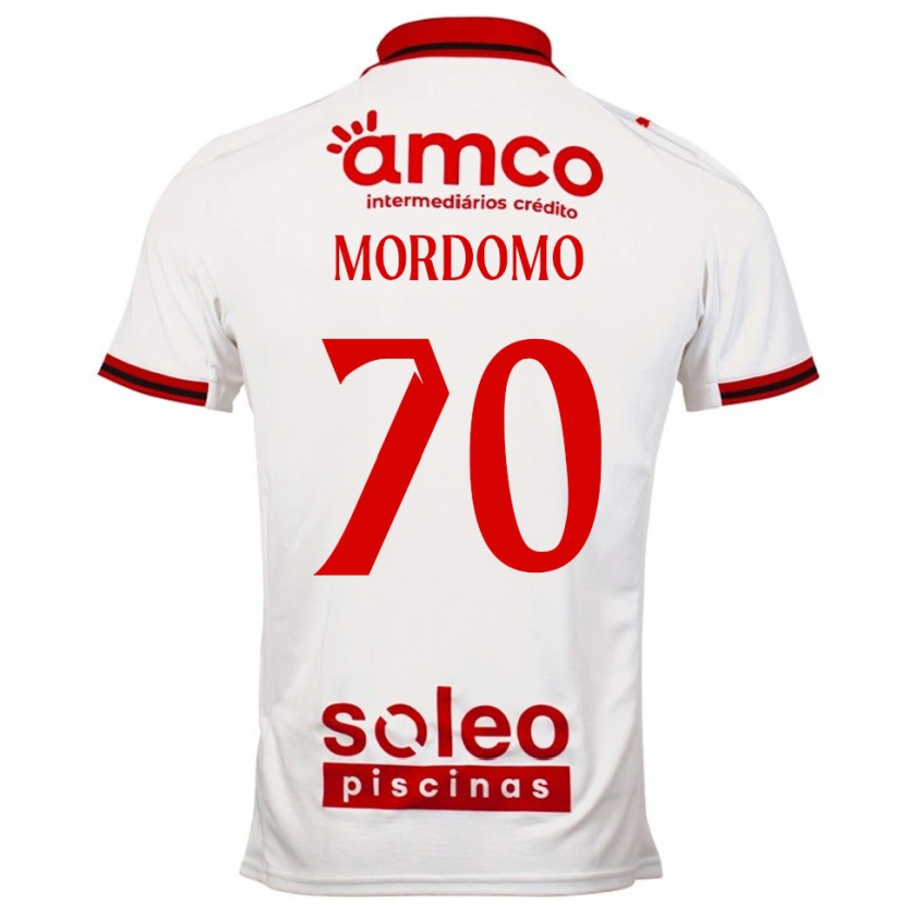 Danxen Mujer Camiseta Mordomo #70 Blanco Rojo 2ª Equipación 2025/26 La Camisa