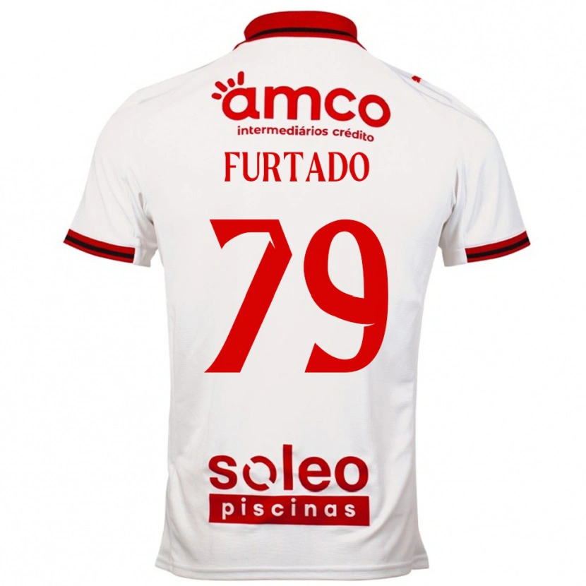 Danxen Mujer Camiseta Rúben Furtado #79 Blanco Rojo 2ª Equipación 2025/26 La Camisa