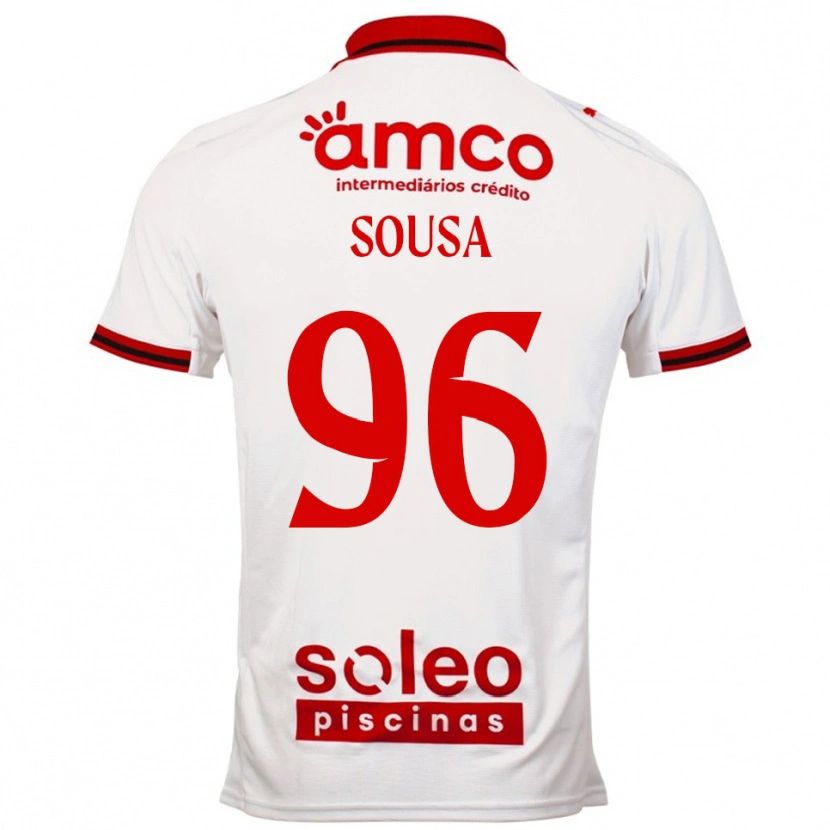 Danxen Mujer Camiseta Afonso Sousa #96 Blanco Rojo 2ª Equipación 2025/26 La Camisa