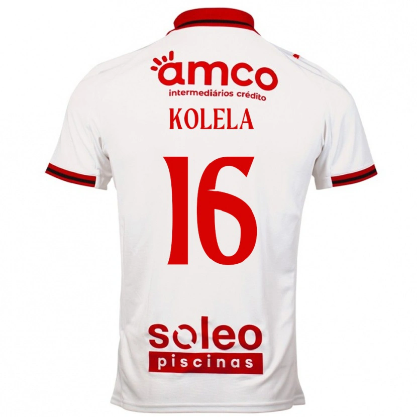 Danxen Mujer Camiseta Kyllian Kolela #16 Blanco Rojo 2ª Equipación 2025/26 La Camisa