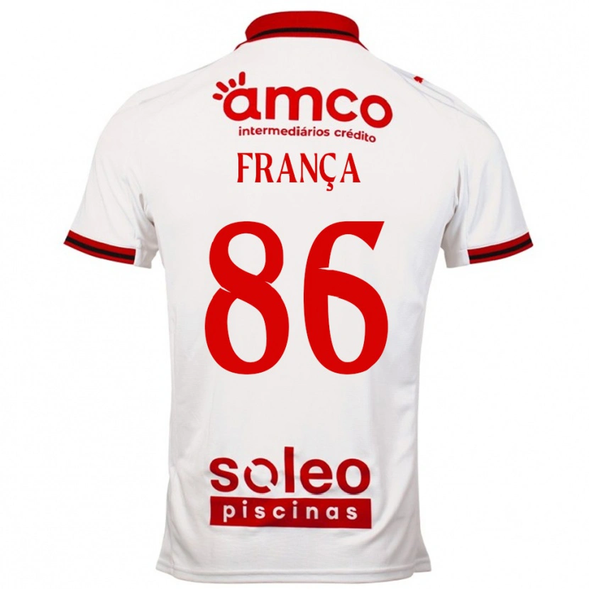 Danxen Mujer Camiseta Francisco França #86 Blanco Rojo 2ª Equipación 2025/26 La Camisa