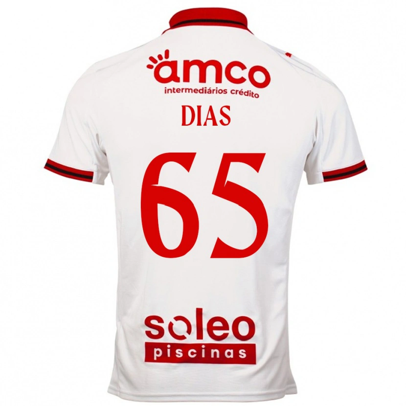 Danxen Mujer Camiseta Leandro Dias #65 Blanco Rojo 2ª Equipación 2025/26 La Camisa