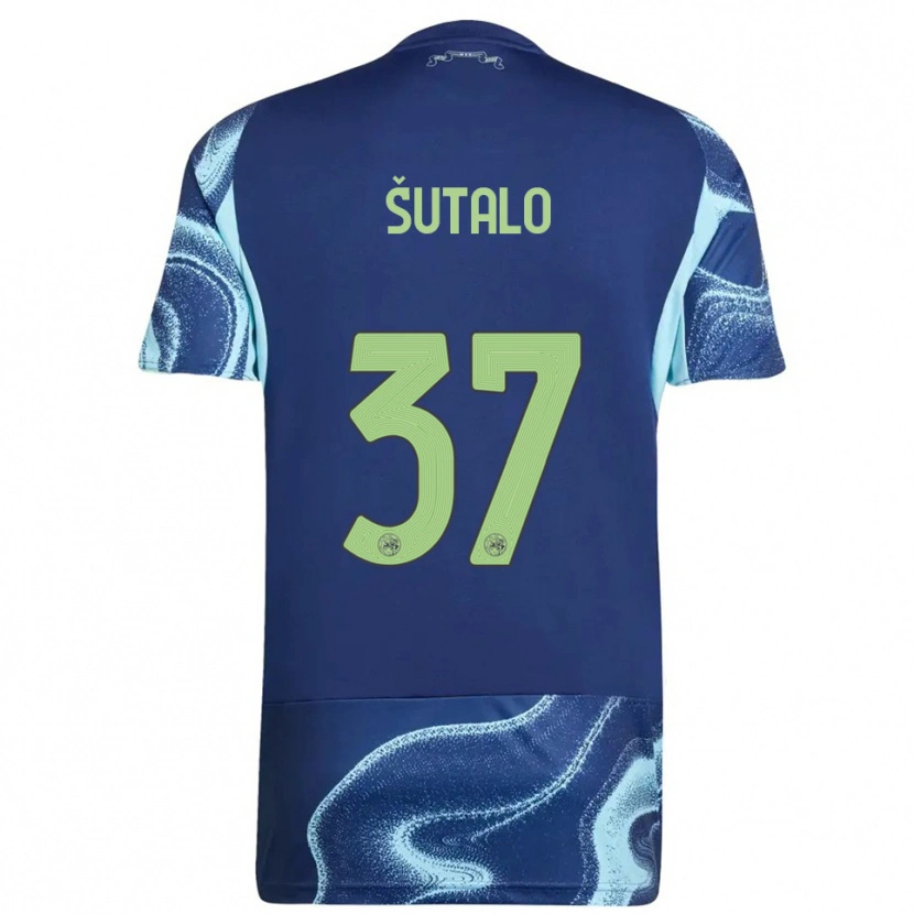 Danxen Mujer Camiseta Josip Šutalo #37 Marino Celeste 2ª Equipación 2025/26 La Camisa
