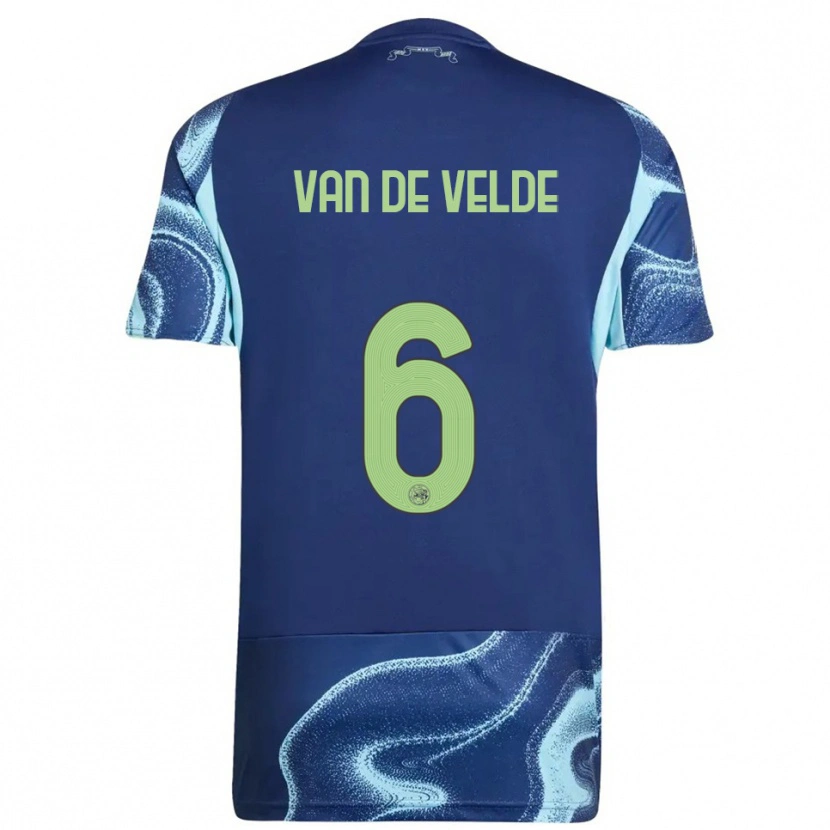 Danxen Mujer Camiseta Jonna Van De Velde #6 Marino Celeste 2ª Equipación 2025/26 La Camisa