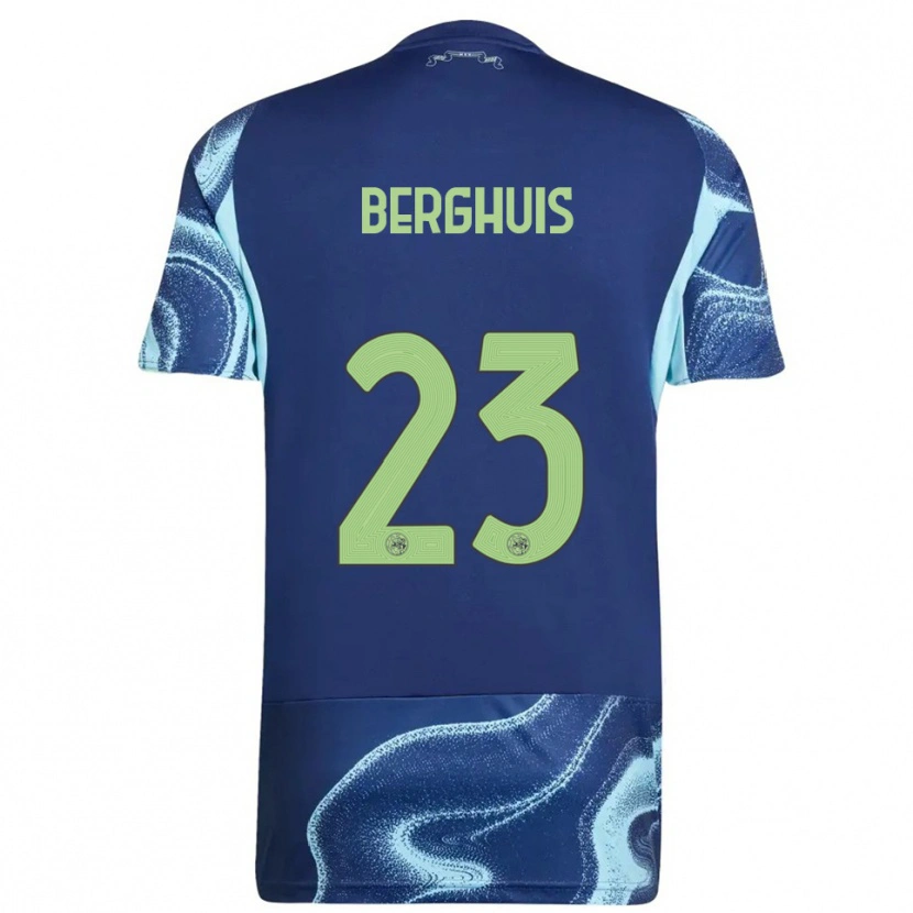 Danxen Mujer Camiseta Steven Berghuis #23 Marino Celeste 2ª Equipación 2025/26 La Camisa