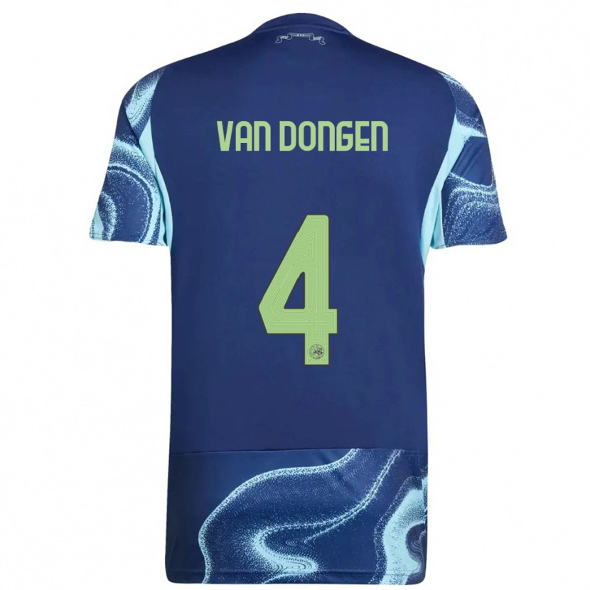 Danxen Mujer Camiseta Bram Van Dongen #4 Marino Celeste 2ª Equipación 2025/26 La Camisa