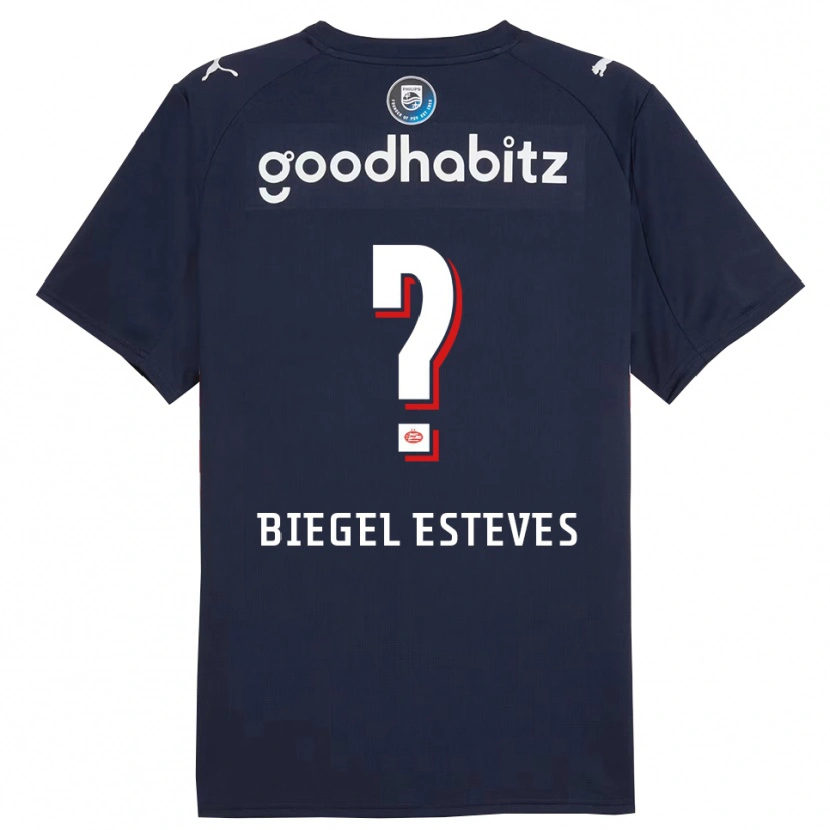 Danxen Mujer Camiseta Moon Biegel Esteves #0 Marino Blanco 2ª Equipación 2025/26 La Camisa