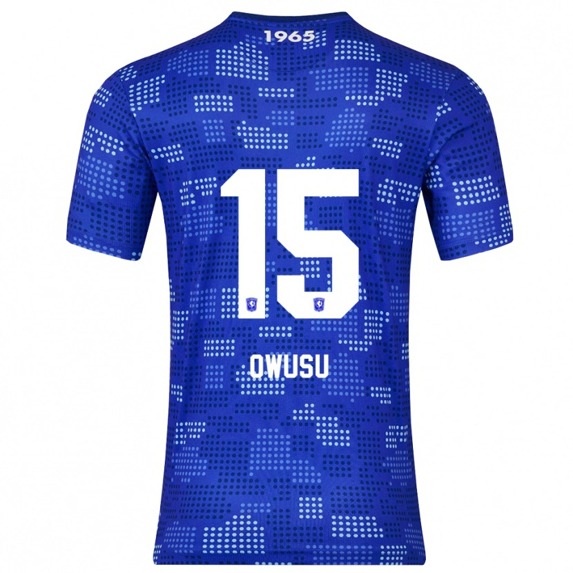 Danxen Mujer Camiseta Emmanuel Owusu #15 Azul Celeste 2ª Equipación 2025/26 La Camisa