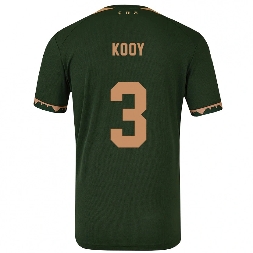 Danxen Mujer Camiseta Wessel Kooy #3 Verde Oro 2ª Equipación 2025/26 La Camisa