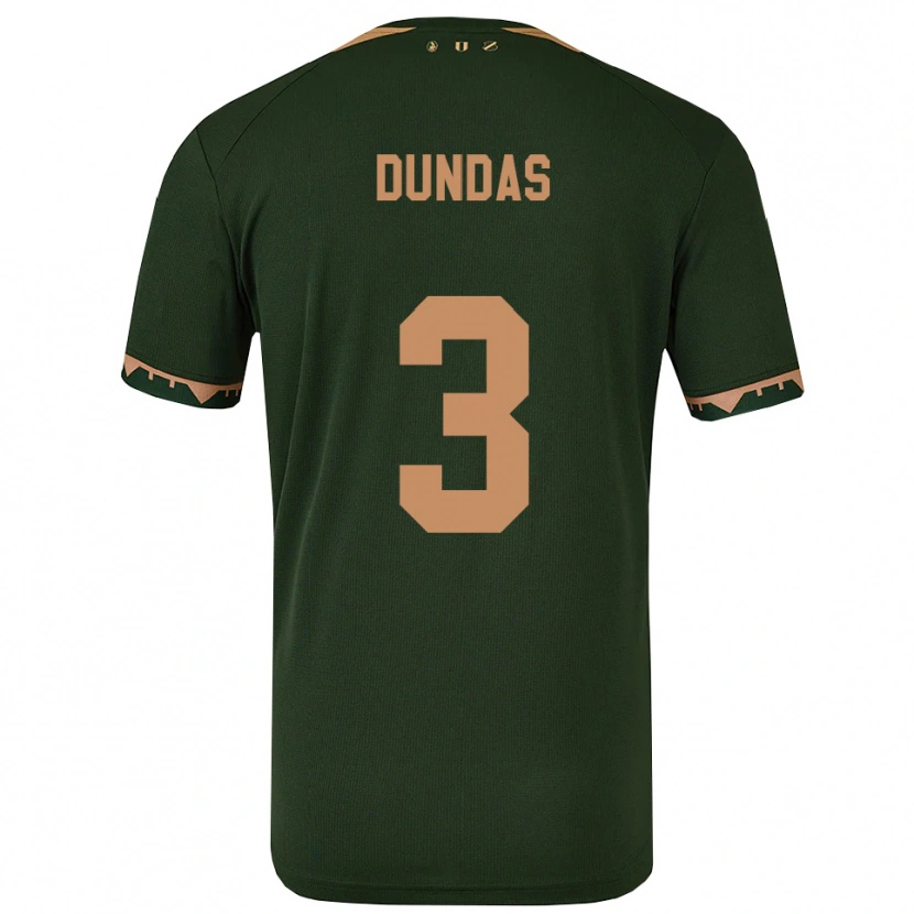 Danxen Mujer Camiseta Noa Dundas #3 Verde Oro 2ª Equipación 2025/26 La Camisa