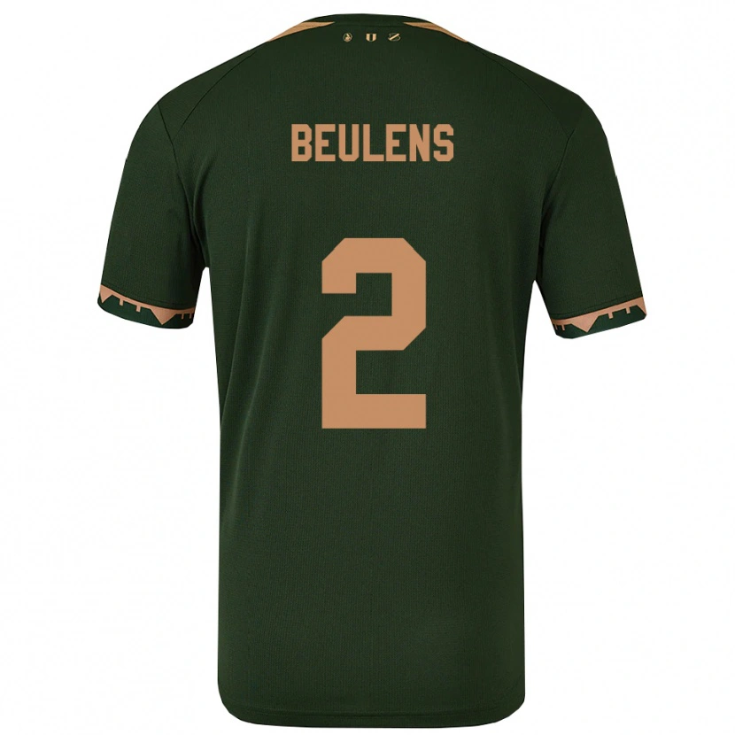 Danxen Mujer Camiseta Noël Beulens #2 Verde Oro 2ª Equipación 2025/26 La Camisa