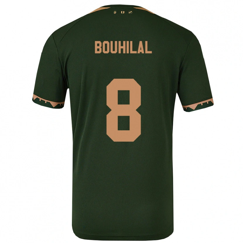 Danxen Mujer Camiseta Mohammed Bouhilal #8 Verde Oro 2ª Equipación 2025/26 La Camisa