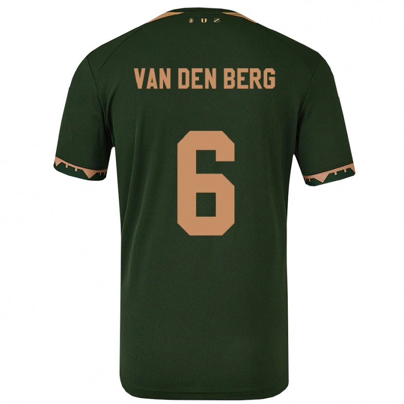 Danxen Mujer Camiseta Davy Van Den Berg #6 Verde Oro 2ª Equipación 2025/26 La Camisa