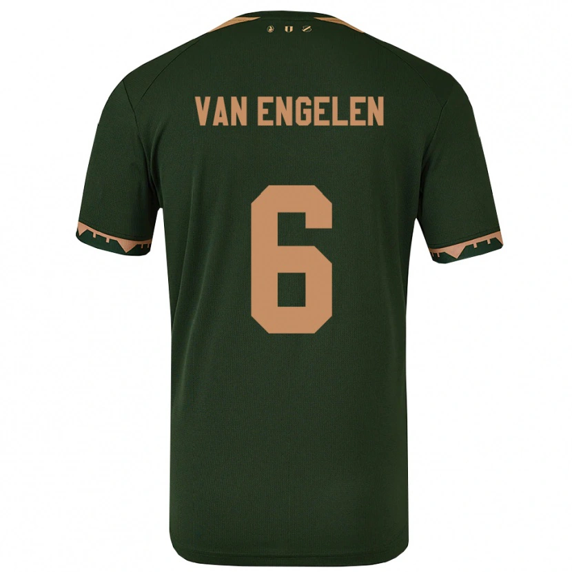 Danxen Mujer Camiseta Mats Van Engelen #6 Verde Oro 2ª Equipación 2025/26 La Camisa