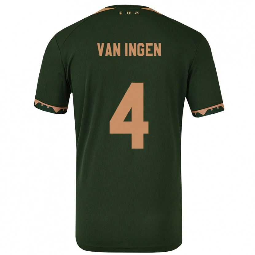 Danxen Mujer Camiseta Thijs Van Ingen #4 Verde Oro 2ª Equipación 2025/26 La Camisa