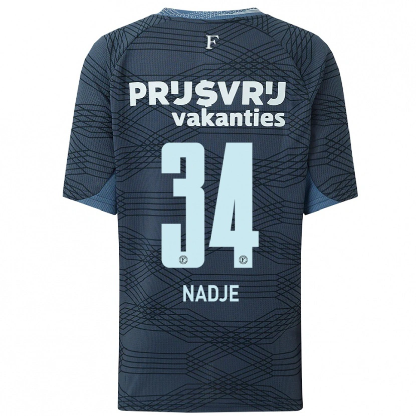 Danxen Mujer Camiseta Chris-Kévin Nadje #34 Negro Gris 2ª Equipación 2025/26 La Camisa