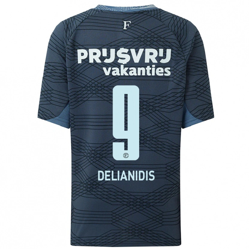 Danxen Mujer Camiseta Theodoros Delianidis #9 Negro Gris 2ª Equipación 2025/26 La Camisa