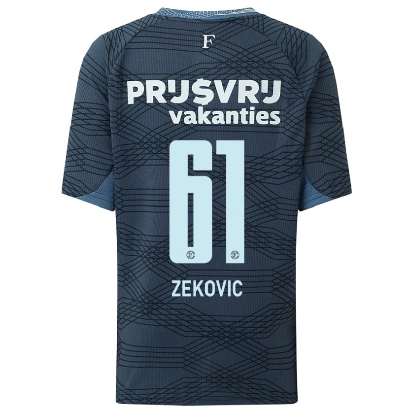 Danxen Mujer Camiseta Aleks Zekovic #61 Negro Gris 2ª Equipación 2025/26 La Camisa