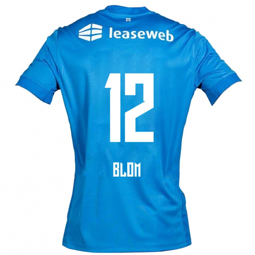 Danxen Mujer Camiseta Robin Blom #12 Azul Blanco 2ª Equipación 2025/26 La Camisa