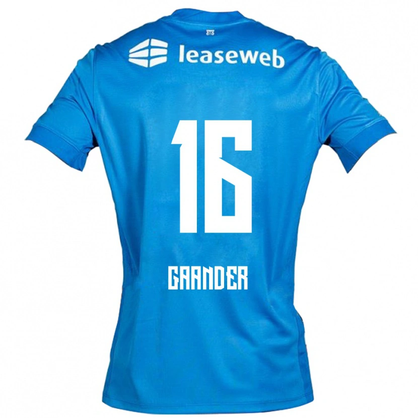 Danxen Mujer Camiseta Christian Gaander #16 Azul Blanco 2ª Equipación 2025/26 La Camisa