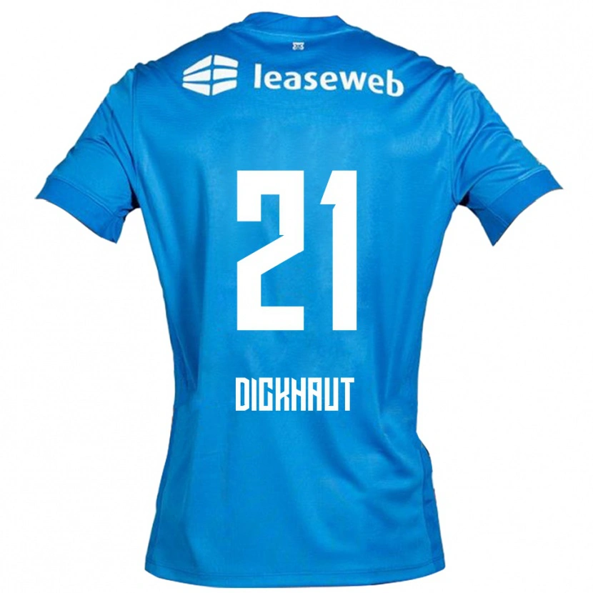 Danxen Mujer Camiseta Damian Dickhaut #21 Azul Blanco 2ª Equipación 2025/26 La Camisa