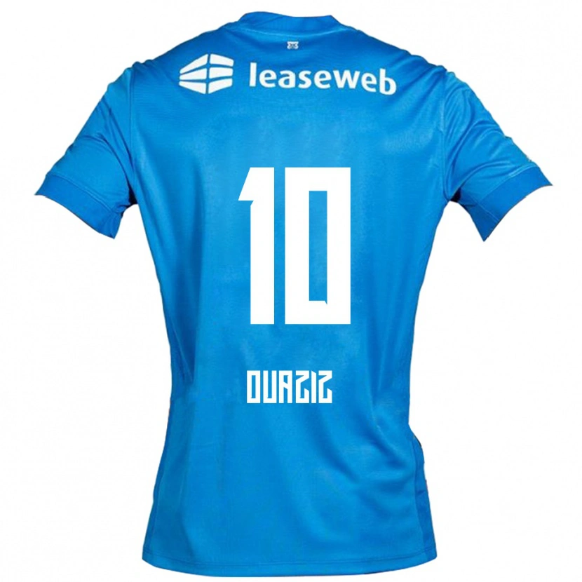 Danxen Mujer Camiseta Adam Ouaziz #10 Azul Blanco 2ª Equipación 2025/26 La Camisa