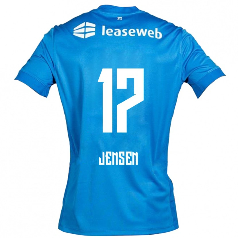 Danxen Mujer Camiseta Isak Jensen #17 Azul Blanco 2ª Equipación 2025/26 La Camisa