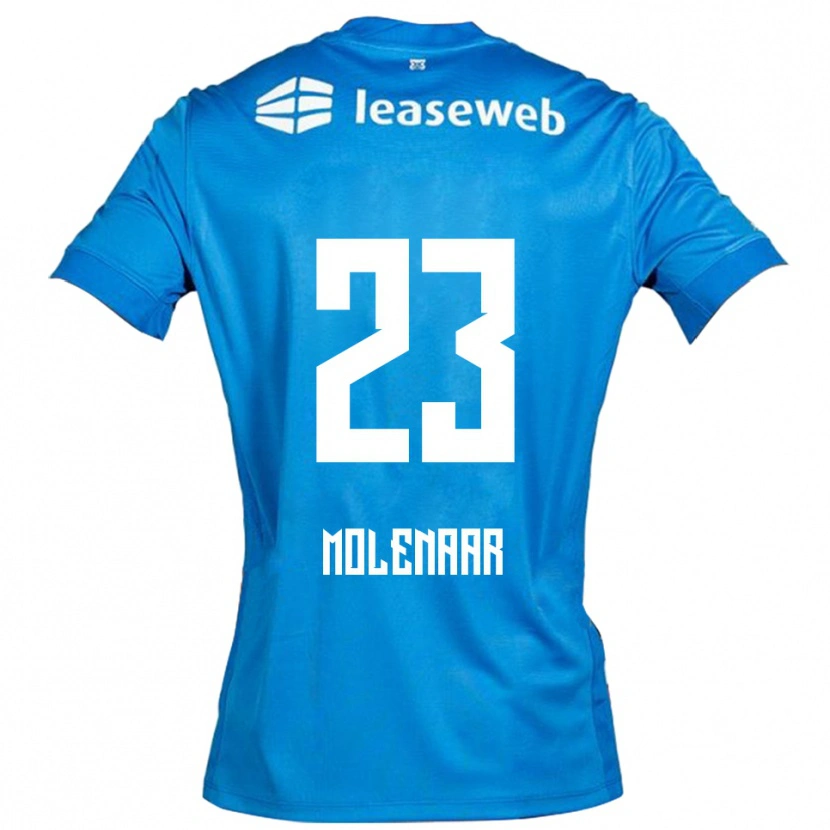 Danxen Mujer Camiseta Finn Molenaar #23 Azul Blanco 2ª Equipación 2025/26 La Camisa