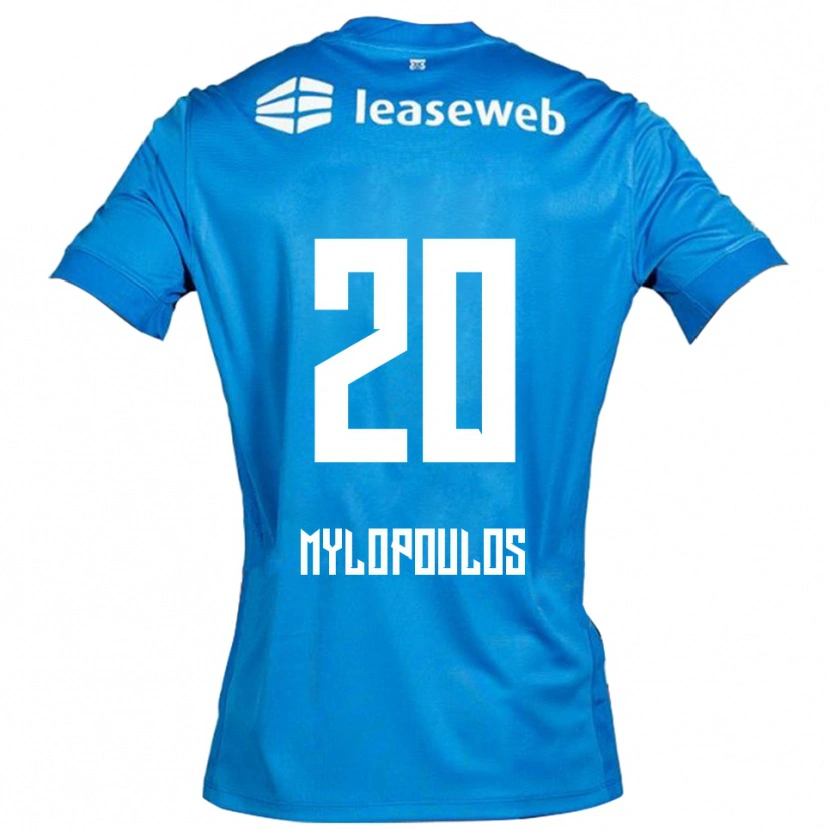 Danxen Mujer Camiseta Marios Mylopoulos #20 Azul Blanco 2ª Equipación 2025/26 La Camisa