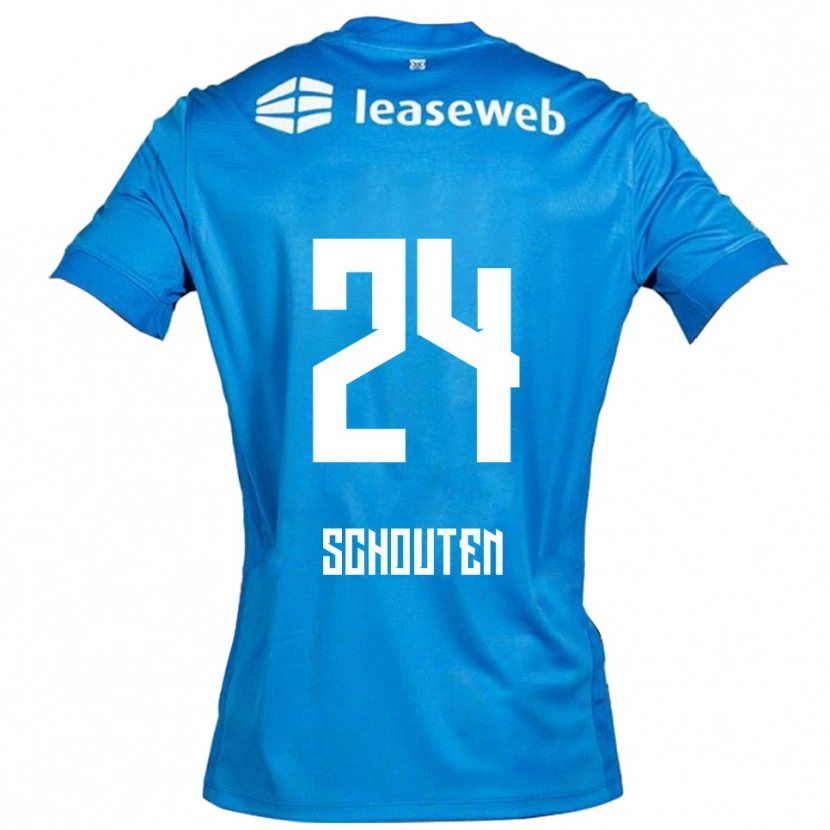 Danxen Mujer Camiseta Lewis Schouten #24 Azul Blanco 2ª Equipación 2025/26 La Camisa