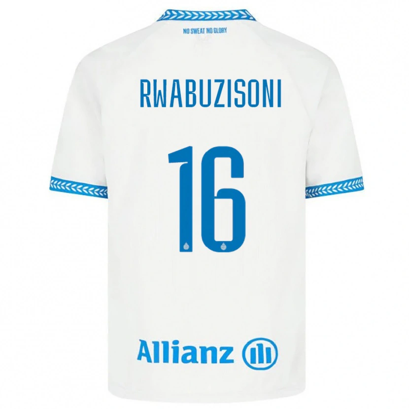 Danxen Mujer Camiseta Noah Rwabuzisoni #16 Azul Blanco 2ª Equipación 2025/26 La Camisa