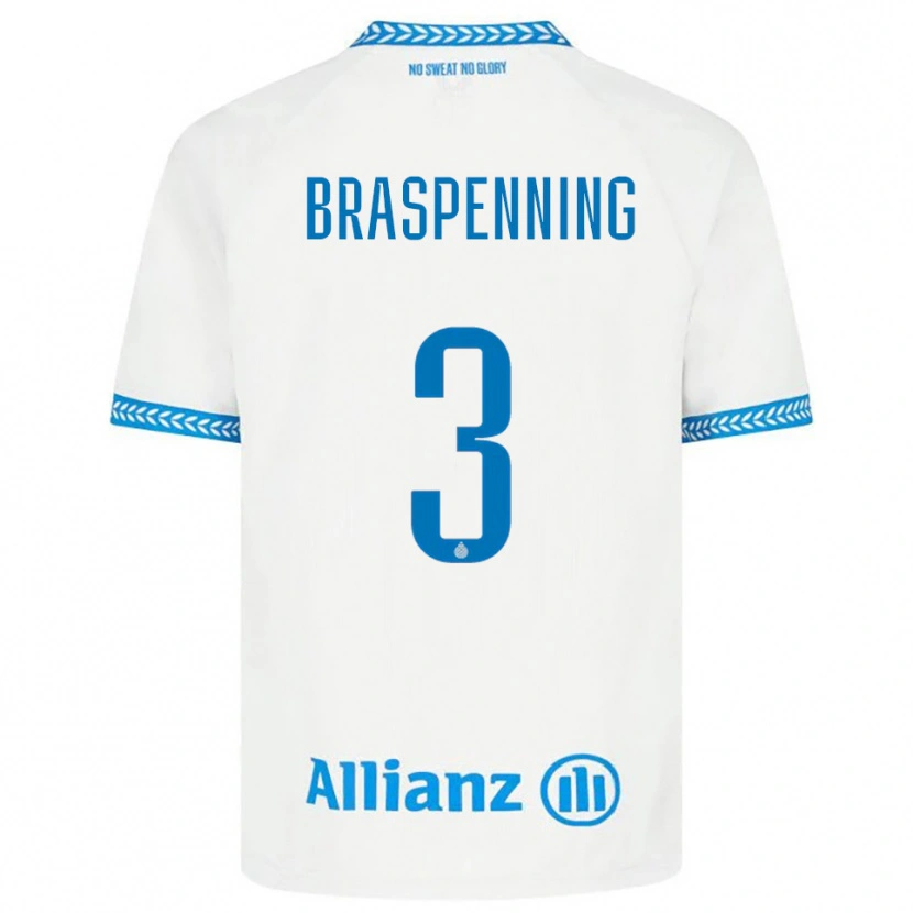 Danxen Mujer Camiseta Daan Braspenning #3 Azul Blanco 2ª Equipación 2025/26 La Camisa