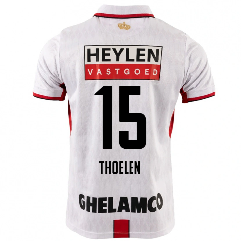 Danxen Mujer Camiseta Yannick Thoelen #15 Blanco Rojo 2ª Equipación 2025/26 La Camisa