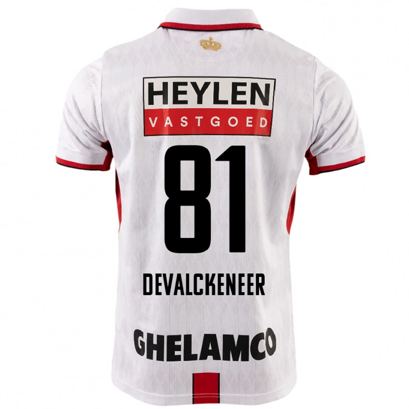 Danxen Mujer Camiseta Niels Devalckeneer #81 Blanco Rojo 2ª Equipación 2025/26 La Camisa