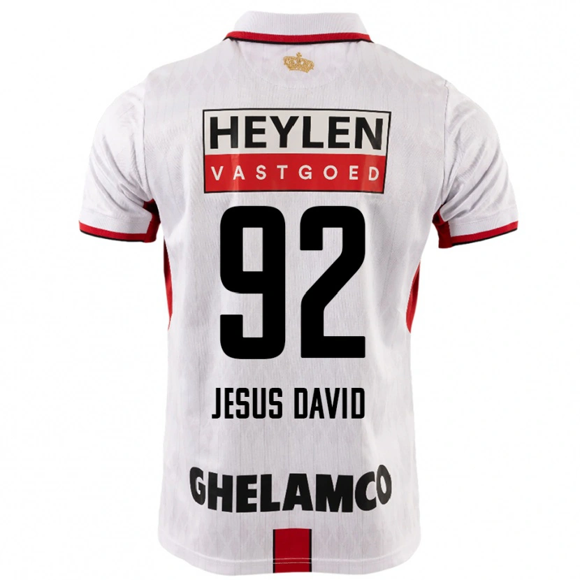 Danxen Mujer Camiseta Gabriel Jesus David #92 Blanco Rojo 2ª Equipación 2025/26 La Camisa