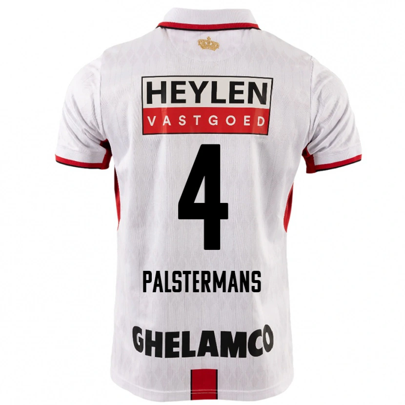 Danxen Mujer Camiseta Jasper Palstermans #4 Blanco Rojo 2ª Equipación 2025/26 La Camisa