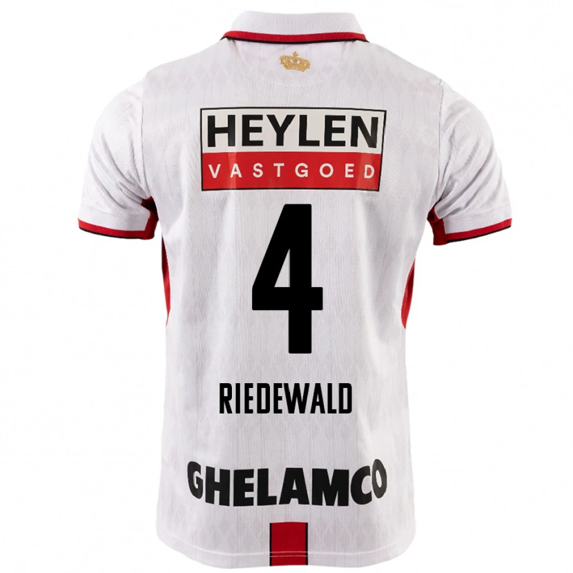 Danxen Mujer Camiseta Jairo Riedewald #4 Blanco Rojo 2ª Equipación 2025/26 La Camisa