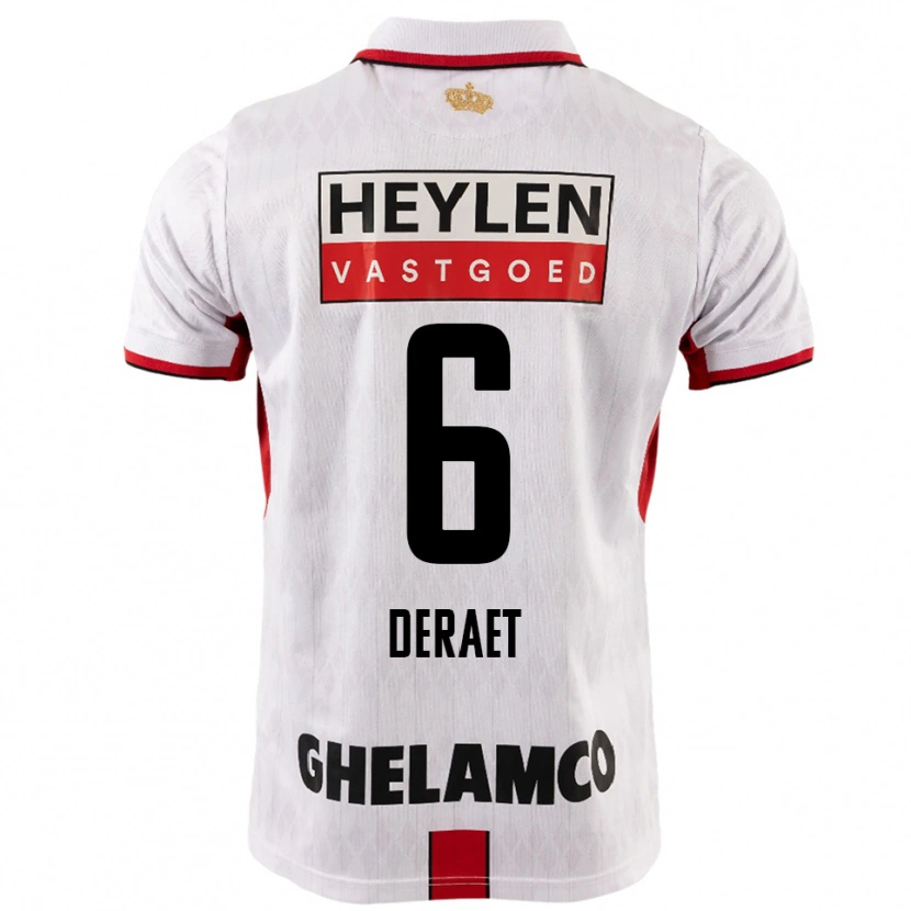 Danxen Mujer Camiseta Xavi Deraet #6 Blanco Rojo 2ª Equipación 2025/26 La Camisa