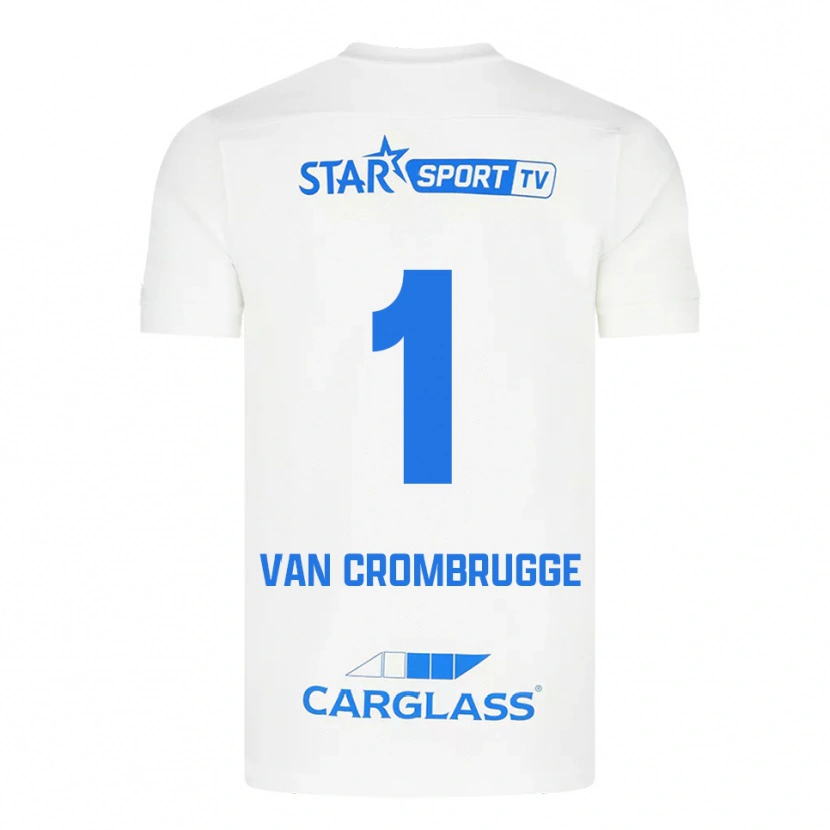 Danxen Mujer Camiseta Hendrik Van Crombrugge #1 Blanco Azul 2ª Equipación 2025/26 La Camisa