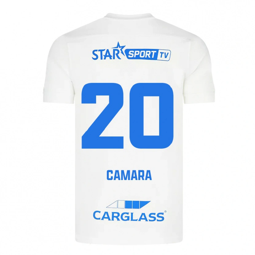Danxen Mujer Camiseta Ali Camara #20 Blanco Azul 2ª Equipación 2025/26 La Camisa