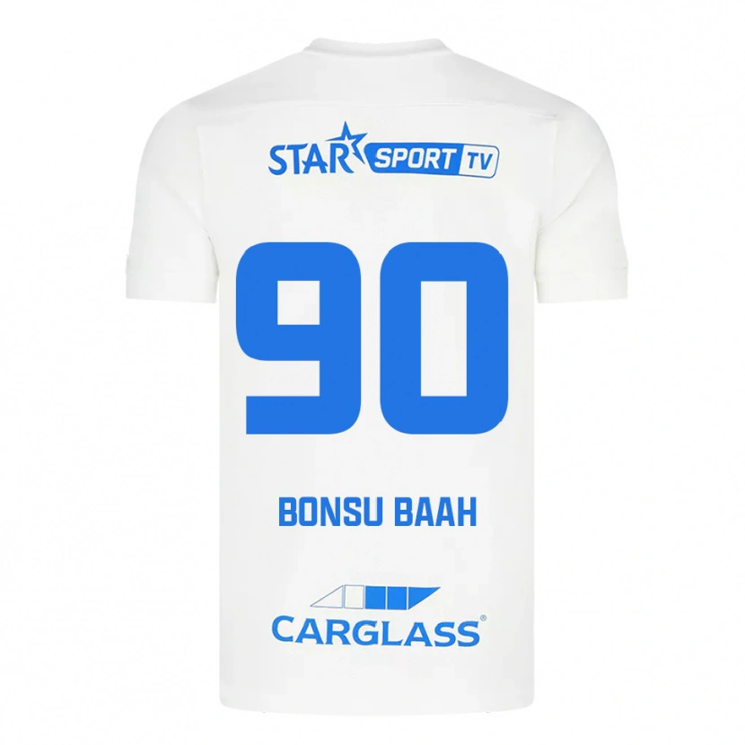 Danxen Mujer Camiseta Christopher Bonsu Baah #90 Blanco Azul 2ª Equipación 2025/26 La Camisa