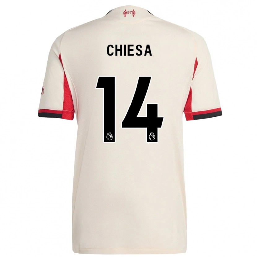 Danxen Mujer Camiseta Federico Chiesa #14 Blanco Negro 2ª Equipación 2025/26 La Camisa