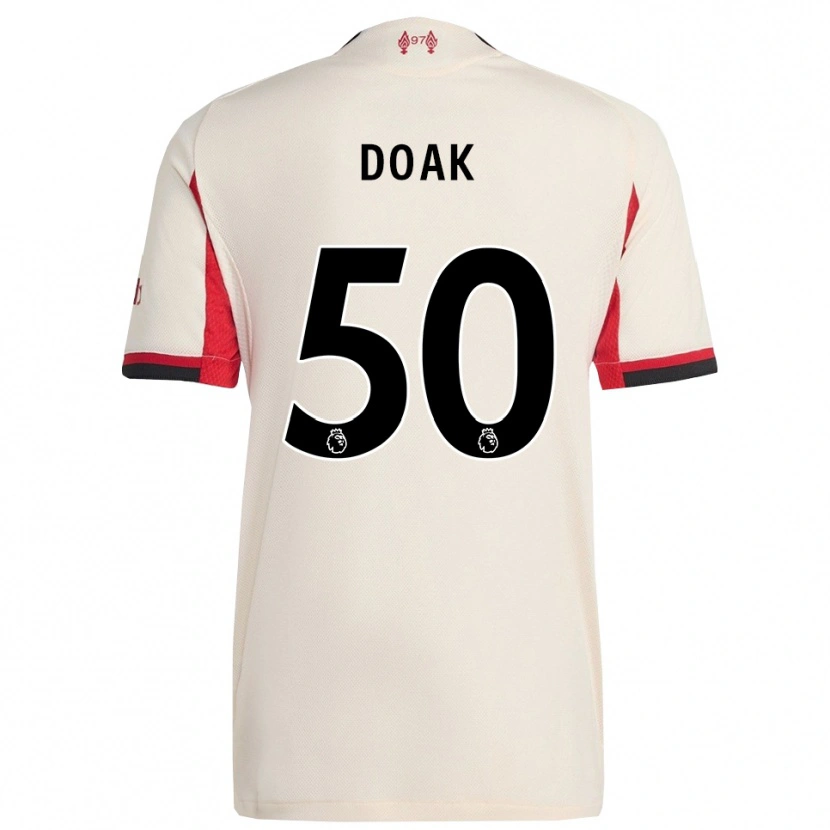 Danxen Mujer Camiseta Ben Doak #50 Blanco Negro 2ª Equipación 2025/26 La Camisa
