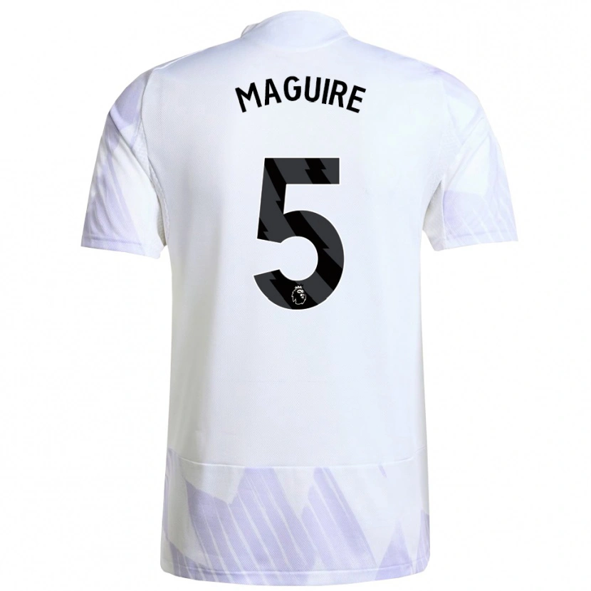 Danxen Mujer Camiseta Harry Maguire #5 Blanco Púrpura Púrpura 2ª Equipación 2025/26 La Camisa