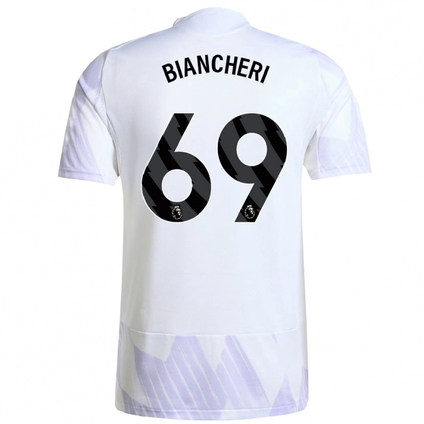 Danxen Mujer Camiseta Gabriele Biancheri #69 Blanco Púrpura Púrpura 2ª Equipación 2025/26 La Camisa
