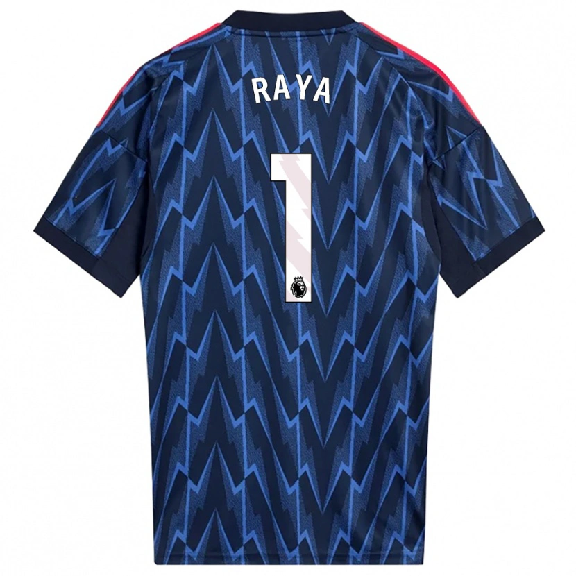 Danxen Mujer Camiseta David Raya #1 Marino Rojo 2ª Equipación 2025/26 La Camisa
